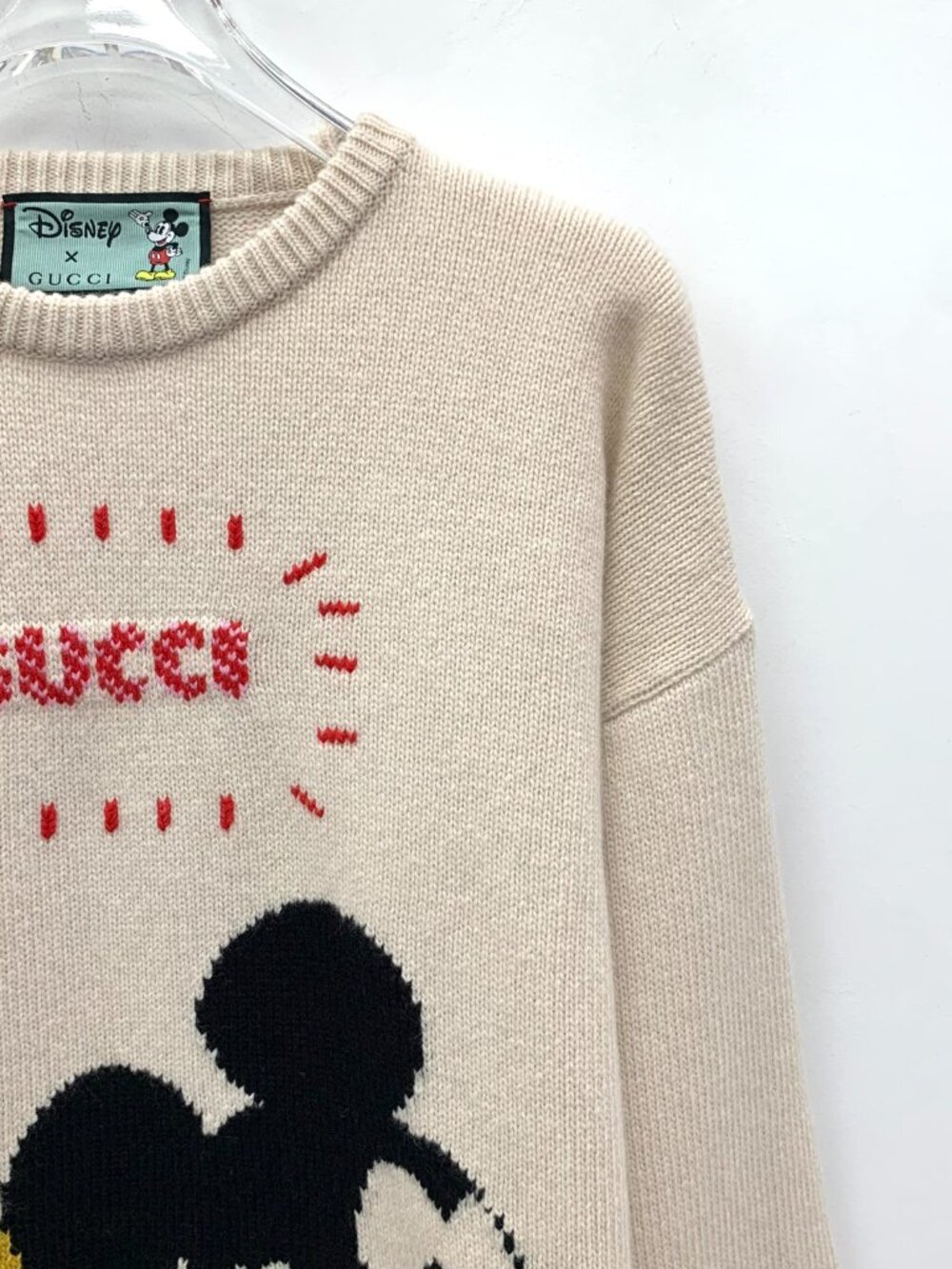 H32179 Gucci x Disney joint khaki Mickey Mouse knitted sweater S size 99 new - Picture 3 of 6
